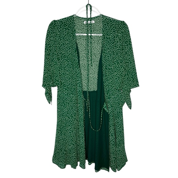 Reformation | Sammy Wrap Dress in Chive Green Floral Medium - Picture 8 of 9